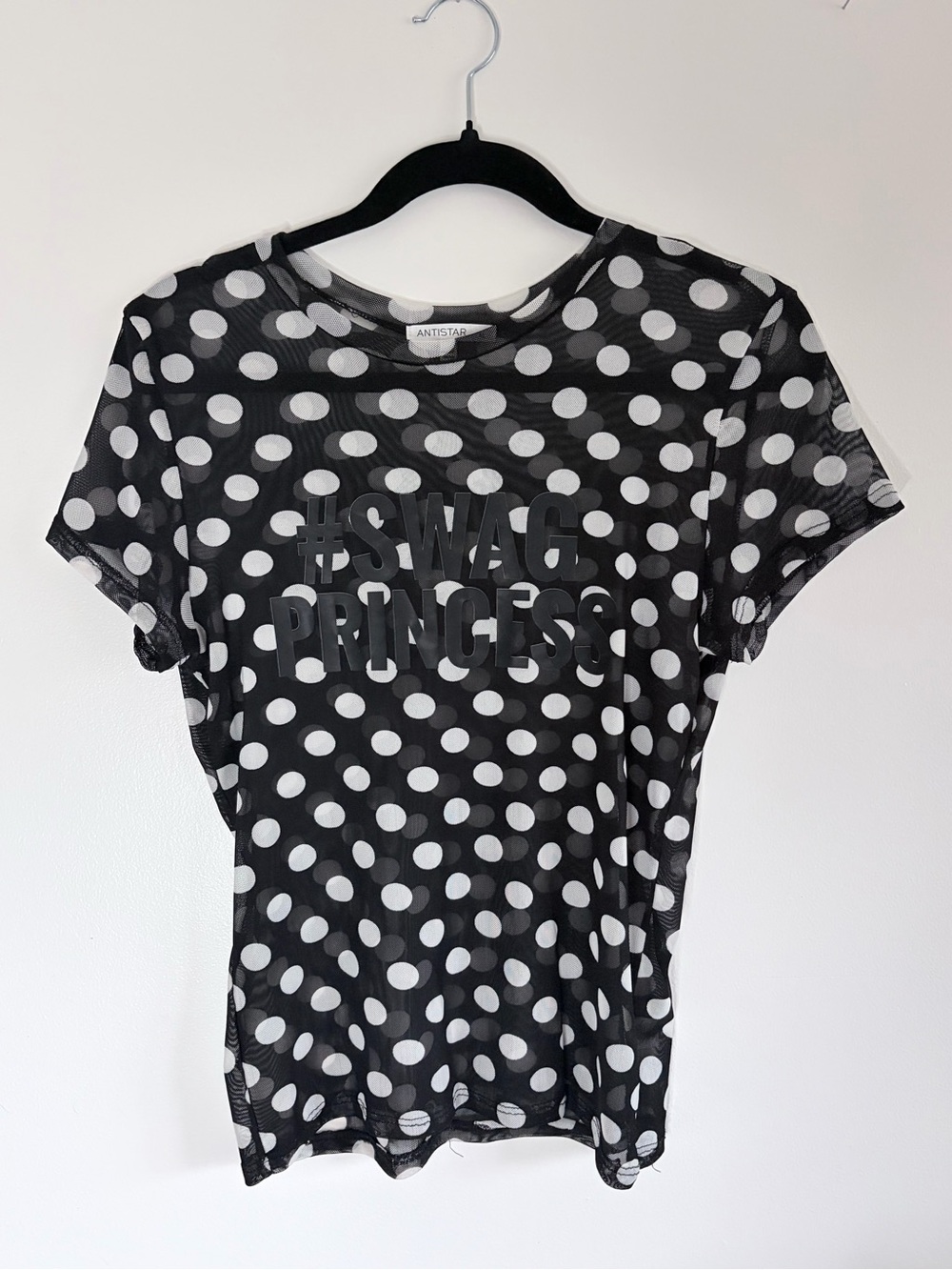 #SWAG PRINCESS mesh polka dot tshirt